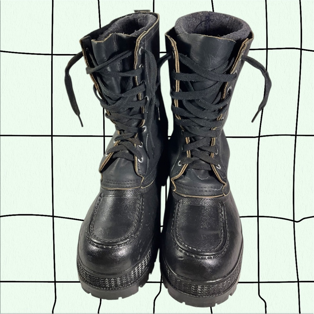 Unknown Brand Men’s Black Combat Boots Size 9 Footbed Says Made In Korea